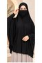 Long Souffle Veil with Sleeves, Veilless Practical Scarf, Ready-To-Wear Turban, Viscose Lycra, Black - 2