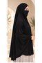 Long Souffle Veil with Sleeves, Veilless Practical Scarf, Ready-To-Wear Turban, Viscose Lycra, Black - 8