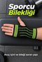 Knitted Textured Hand Wrist Support Black Green Design