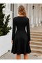 Women's long sleeve crew neck cropped crepe dress - imported - 3