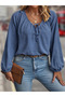 Women's long sleeve v-neck lace-up aerobin blouse