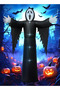 12FT Giant Halloween Inflatables Outdoor Decorations, Grim Reaper Skull Inflatable Halloween Decorations Built-in LED Lights Scary Blow Up Ghost Decorations for Holiday Party Yard Garden Lawn