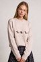 Embroidered Oversize Knitwear Sweater Lyy0149 Stone - 4