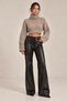 Turtleneck Wide Sleeve Ribbed Knit Sweater