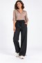 Women's Waterproof Pocketed High Waist Elastic Leg and Waist Adjustable Lace-Up Soft Textured Comfortable Fit Stylish Daily Anthracite Trousers - 5