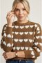 Women's Heart Patterned Knitted Sweater with Beard Patterned Rope Detail - 4