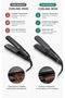 Wide Black Ceramic Plate Hair Flat Iron LAC, 2 in 1 Straightener Curler, Fast Heating for Thick Long Frizzy - 4
