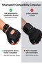 Fingerless Gym Gloves for Men and Women, Ultra-Light Breathable Workout Gloves with Silicone Gel Palm Grip and Wrist Strap, Smartwatch Friendly, for Weightlifting, Cycling and Fitness, Black - 6