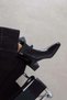 Nord Women's Blunt Toe Wrinkled Leather Boots Black