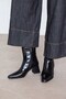 Nord Women's Blunt Toe Wrinkled Leather Boots Black - 3