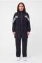 Women's Plus Size Stripe Detailed Zippered Drawstring Black Tracksuit Set - 2