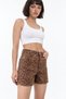 Squalo High Waist Leopard Denim Shorts - 2