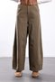 Khaki Belted Self-Patterned Trousers 031771 - 3