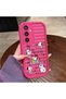 Samsung Galaxy S23 Fe Compatible Pink Red Silicone Snoopy Pattern Case Shockproof Camera Protection