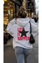 Let It Happen Back and Front Printed Oversize Hooded Cotton Sweatshirt - 2