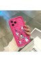 iPhone 12 Pro Compatible Pink Red Silicone Snoopy Pattern Case Shockproof Camera Protection - 4