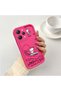 Redmi 12 4g Compatible Pink Red Silicone Snoopy Pattern Case Shockproof Camera Protection - 3