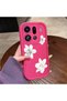 Oppo Find X9 Pro Compatible Pink Red Silicone Flower Pattern Case Shockproof Camera Protection