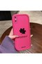 Pink Red Silicone Maple Leaf Pattern Case Compatible with iPhone X/Xs Shockproof Camera Protection