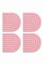 Mini Arch Rainbow 100% Silicone Coasters 8 cm Set of 4 Nude Pink - 2