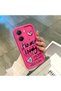 Poco X7 Pro Compatible Pink Red Silicone Heart Pattern Case Shockproof Camera Protection - 4