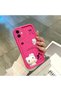iPhone 12 Compatible Pink Red Silicone Kitty Case Shockproof Camera Protection - 4