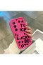 Realme C65 4g Compatible Good Luck Written Star and Letter Pattern Fuchsia Pink Silicone Phone Case Impact Resistant - 4