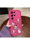 Samsung Galaxy S22 Ultra Compatible Pink Red Silicone Snoopy Pattern Case Shockproof Camera Protection