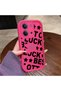 Redmi 15C 4G/5G Compatible Good Luck Written Star and Letter Pattern Fuchsia Pink Silicone Phone Case Impact Protection