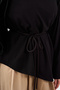 Women's Long Sleeve Asymmetrical Cut T-Shirt Black - 6