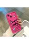 iPhone 14 Plus Compatible Pink Red Silicone Heart Pattern Case Shockproof Camera Protection - 4