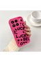 Mi 15 Compatible Good Luck Written Star and Letter Pattern Fuchsia Pink Silicone Phone Case Impact Protection - 2