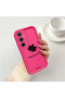 Samsung Galaxy A35 Compatible Pink Red Silicone Maple Leaf Pattern Case Shockproof Camera Protection - 2