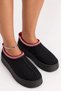 Cheerful Women's Black Suede Plush Inside Thick Heeled Warm Lined Daily Comfortable Slippers Boots 5 cm Heel - 6