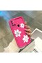 Samsung Galaxy A21S Compatible Pink Red Silicone Flower Pattern Case Shockproof Camera Protection - 4