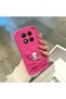 حافظة حماية من السيليكون باللون الأحمر الوردي متوافقة مع هاتف Redmi Note 14 Pro 4G بنمط سنوبي ومقاومة للصدمات وحماية للكاميرا - 5