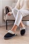 Women's Comfort Fur Lined Plush Lined Leather Look Closed Toe Winter Home Slippers Stc1381 - 3