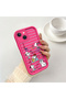 iPhone 13 Compatible Pink Red Silicone Snoopy Pattern Case Shockproof Camera Protection - 3