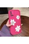 Samsung Galaxy A31 Compatible Pink Red Silicone Flower Pattern Case Shockproof Camera Protection