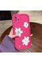 Realme C20/C20A Compatible Pink Red Silicone Flower Pattern Case Shockproof Camera Protection