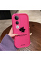 For Vivo V50 Lite 4G/5G Compatible Pink Red Silicone Maple Leaf Pattern Case Shockproof Camera Protection