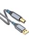 كابل طابعة بطول 2 متر، كابل USB-A إلى USB-B، سلك طابعة وماسح ضوئي عالي السرعة مضفر من النايلون لطابعات HP وCanon