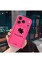 iPhone 17 Pro/18 Pro Compatible Pink Red Silicone Maple Leaf Pattern Case Shockproof Camera Protection - 3