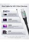 كابل Type C بطول 1 متر، عبوة من قطعتين، كابل شحن سريع USB C بقوة 240 واط لأجهزة اللابتوب - 4