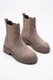 Mink Suede Women's Chelsea Boots with Elastic Sides and Fur Inside P255Nav - 4