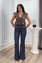 Women's Winter Laci Bellora Suede Pocket Detailed High Spanish Leg Jeans Trousers 30431 - 6