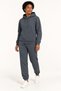 Women's Smoked Hooded 3 Thread Sweatpants Set Winter Puff Soft Fleece Inside Side Cut Pockets Elastic Cuffs - 2