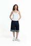 Blue Folded Hem Loose Fit Denim Bermuda Shorts 19063 - 4