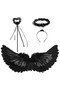 Three Piece Children's Role Play Costume Set with Wand and Halo Wings for Masquerade Role Play Party Halloween