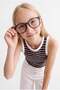 Girl's Striped Ribbed Halter Neck Tank Top